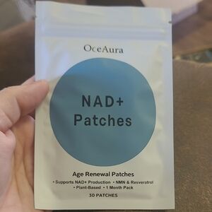 OceAura NAD+ Patches — White & Teal Pack